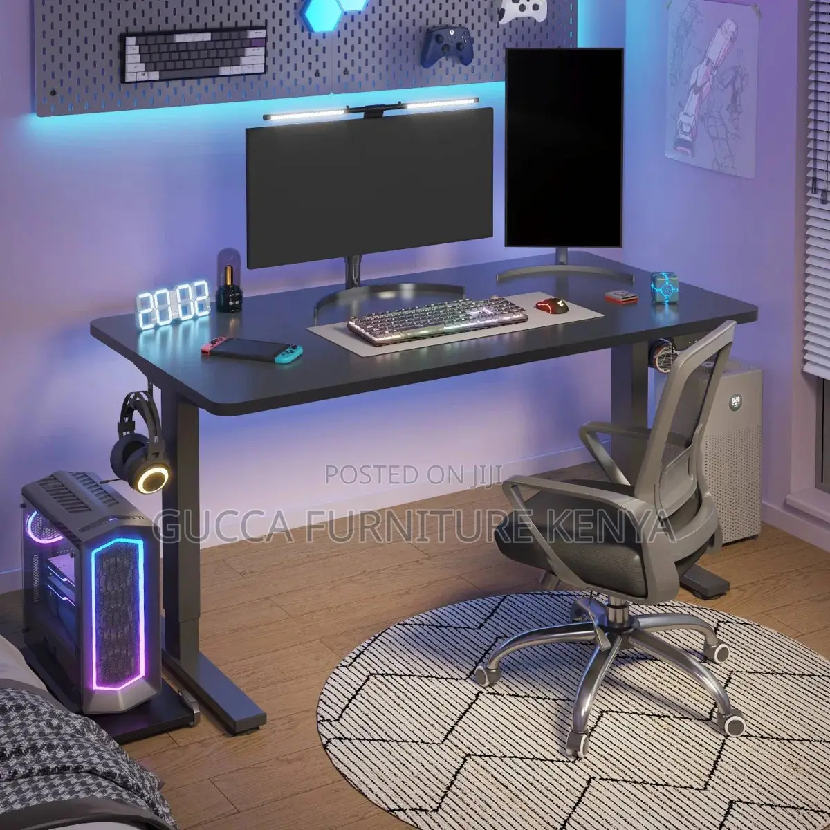 Black 120cm Electric Heigh Adjustable Table