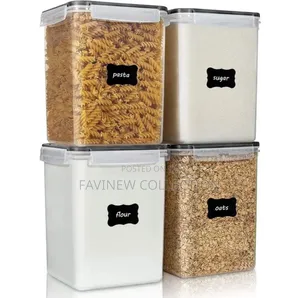 4pcs Bpa-Free Airtight Food Storage Containers- 5.2l Each