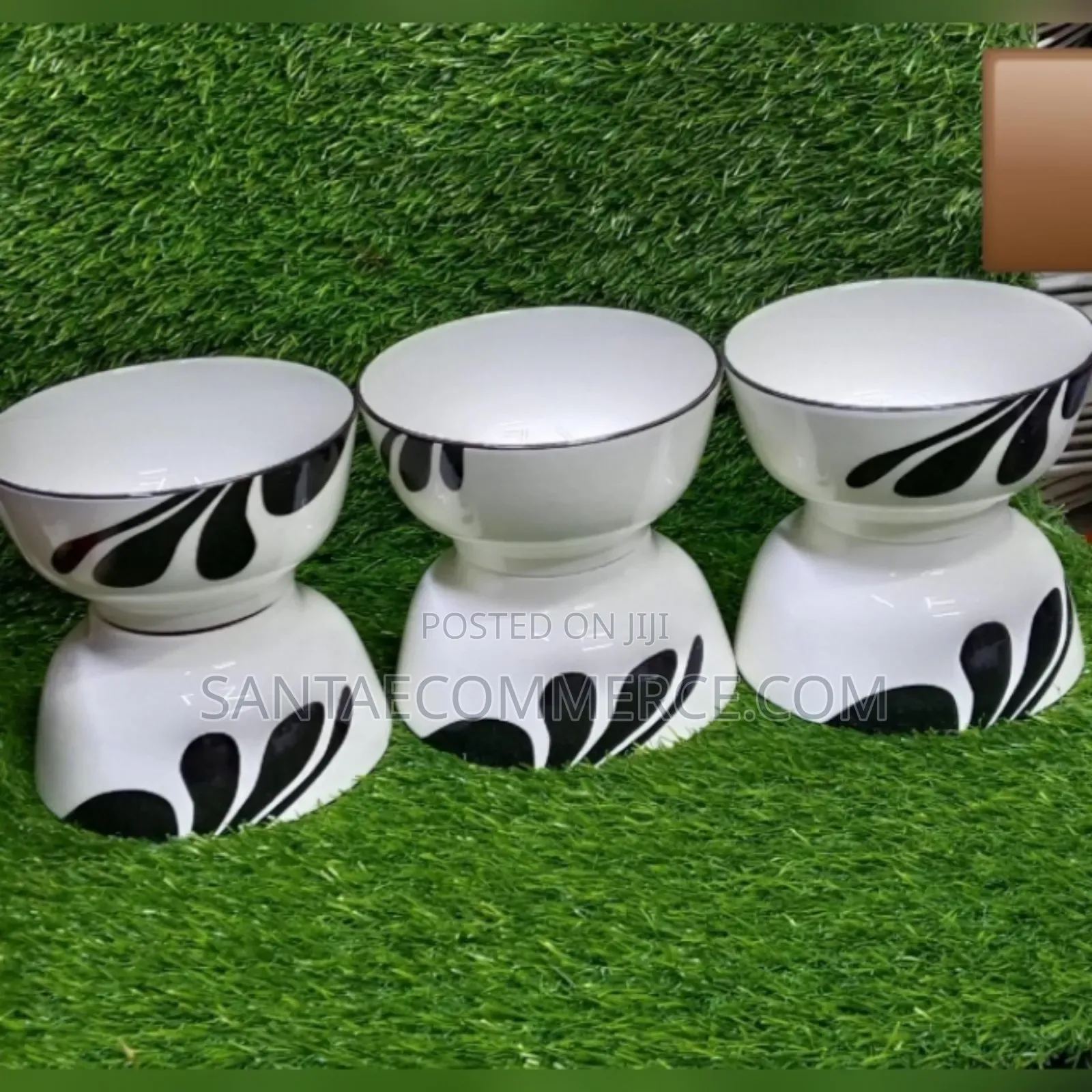 6 PCS White and Black Bowls