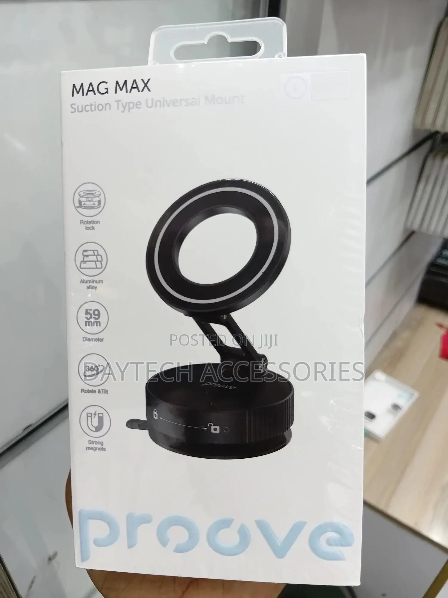 Proove Mag Max Suction Type Aluminum Alloy Car Holder for Smartphones.