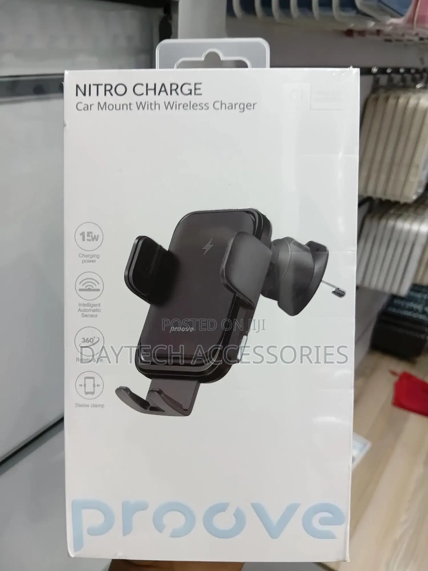Proove Nitro Charge 15w Wireless Car Phone Charger (Black)