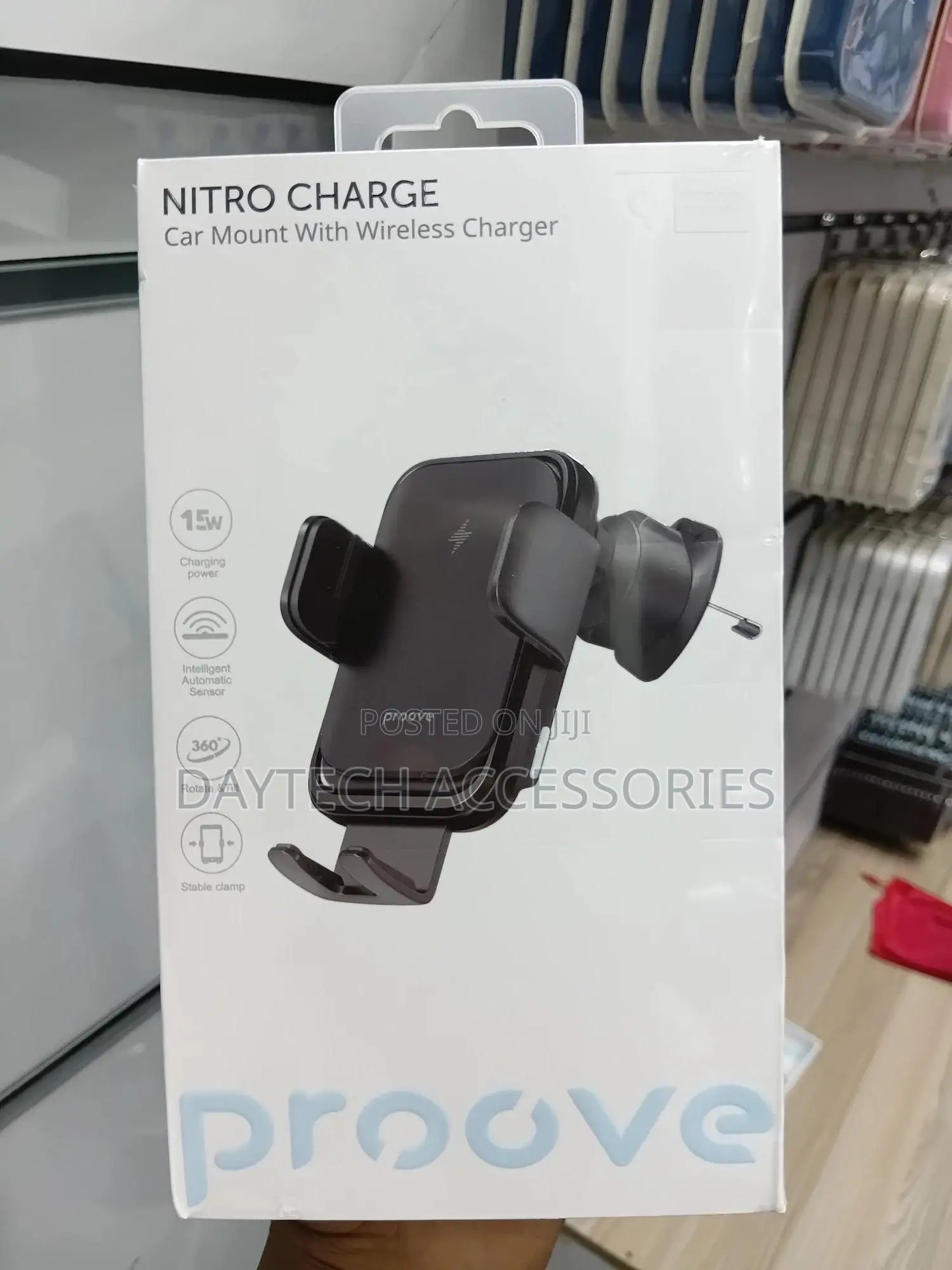 Proove Nitro Charge 15w Wireless Car Phone Charger (Black)