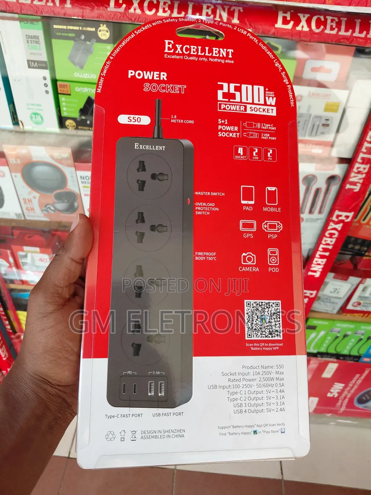 Excellent 4 Way Power Extension.