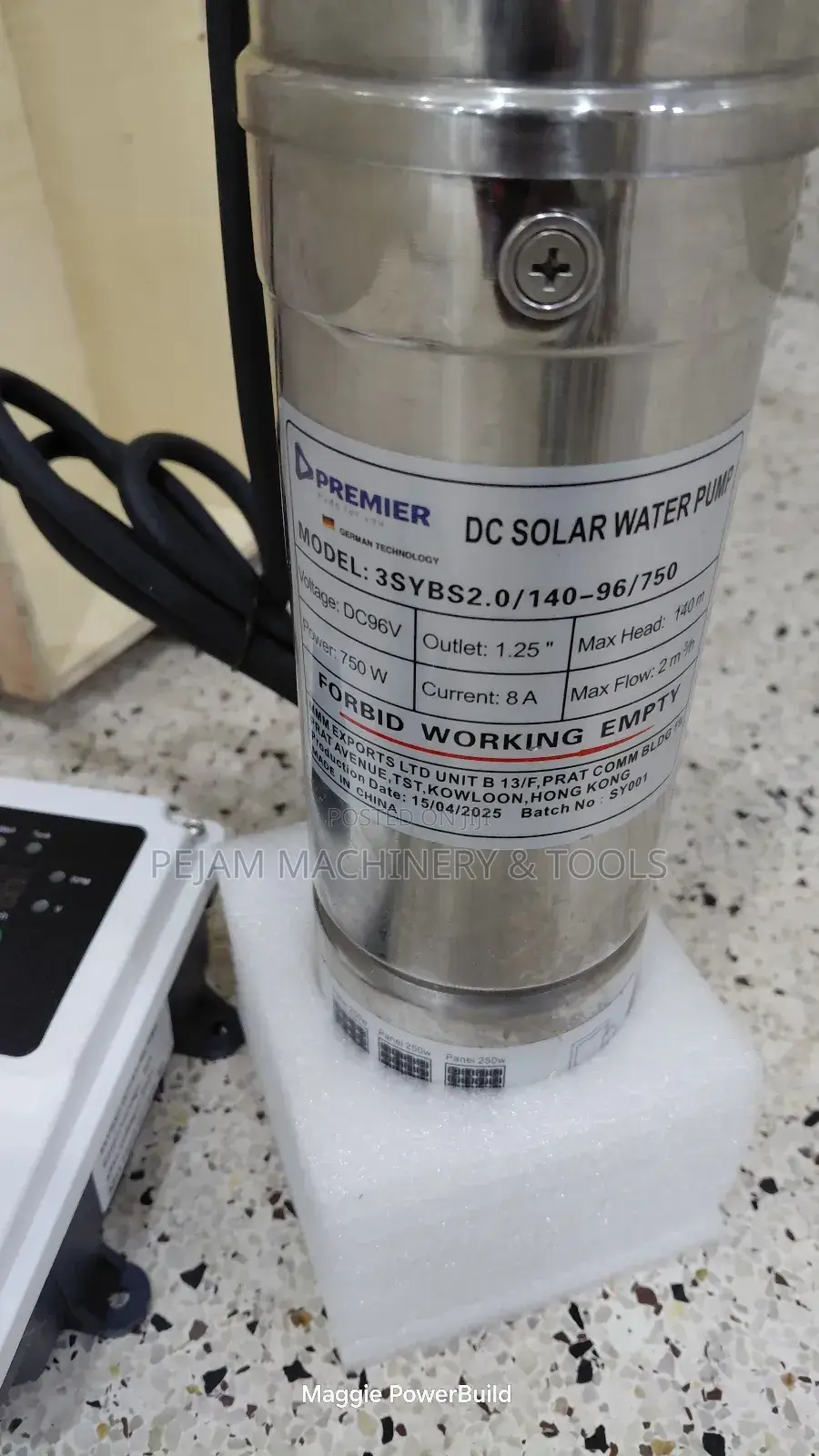 Premier Dc96v 0/140-96/750w Solar Submersible Pump