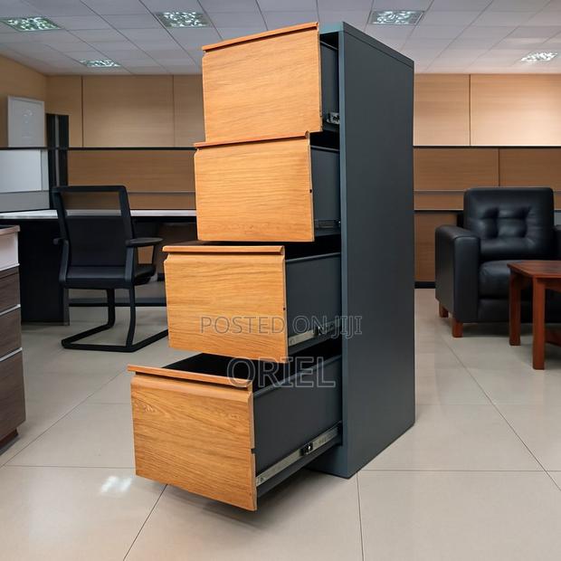 Modern Vertical Office Cabinet : 4 Drawer Metal Filing Cabinet - thumbnail 2