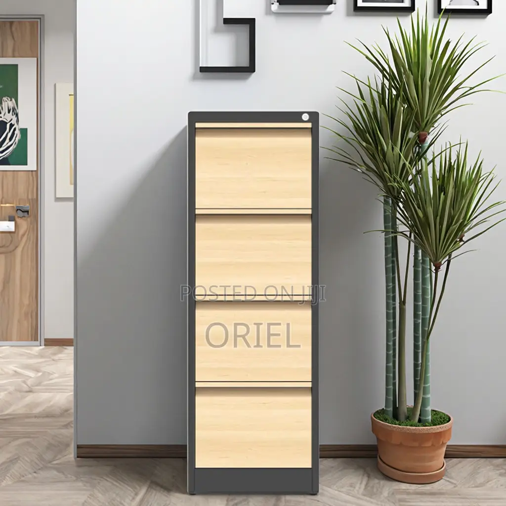 Modern Vertical Office Cabinet : 4 Drawer Metal Filing Cabinet