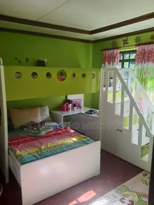 Double Decker Bed. With Shelves, Study Table, Mattresses, Stairs.