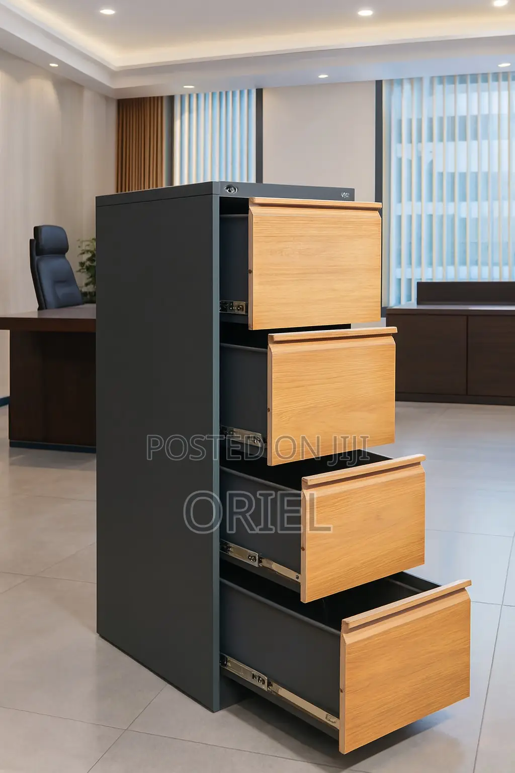Modern Vertical Office Cabinet : 4 Drawer Metal Filing Cabinet