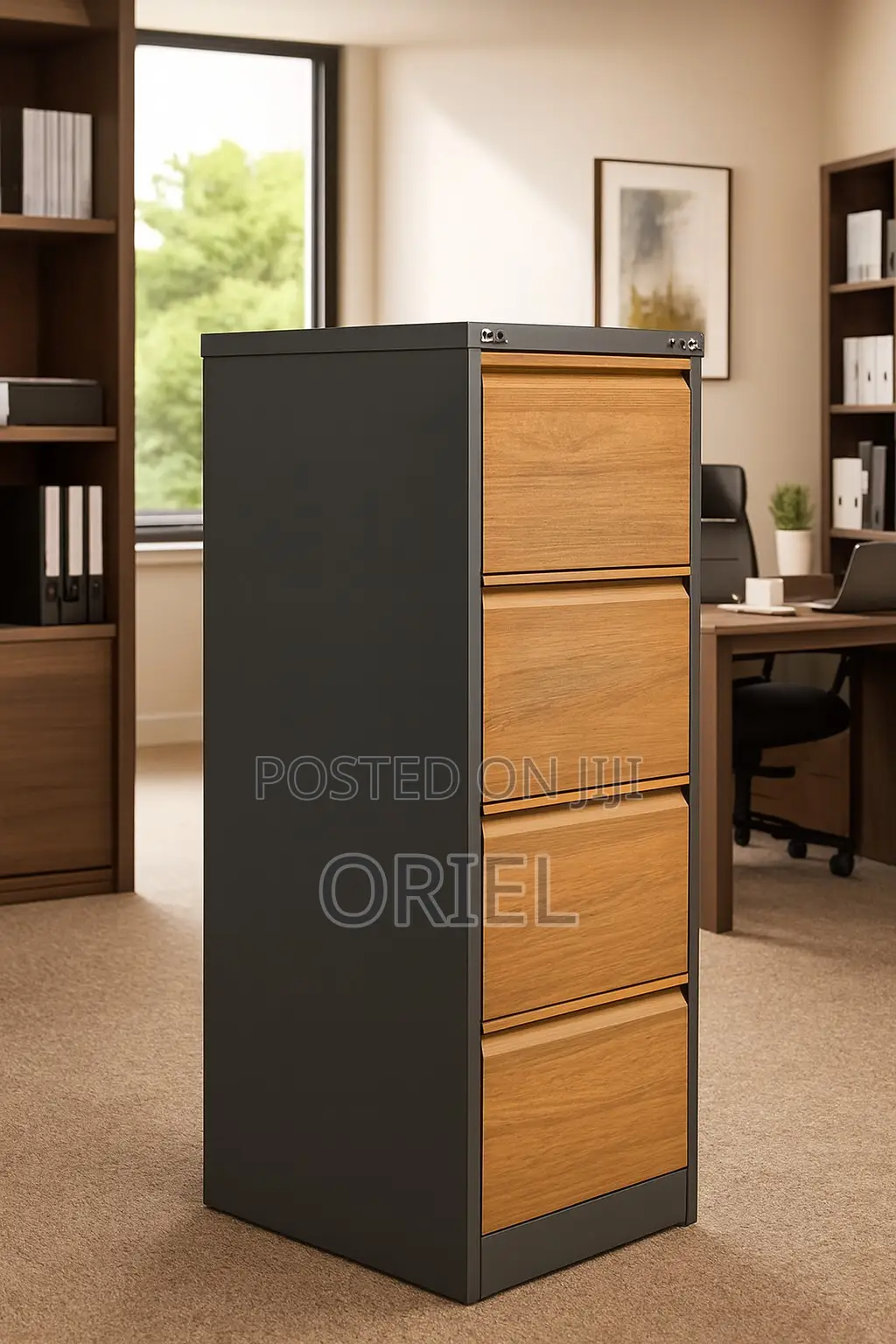 Modern Vertical Office Cabinet : 4 Drawer Metal Filing Cabinet