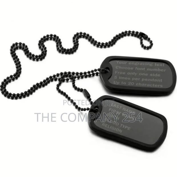 Outdoor Id Name Stainless Steel Necklace Engraving Tactical Dogtag