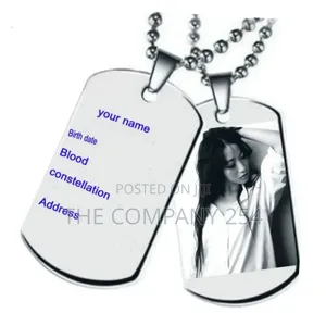 Outdoor Id Name Stainless Steel Necklace Engraving Tactical Dogtag