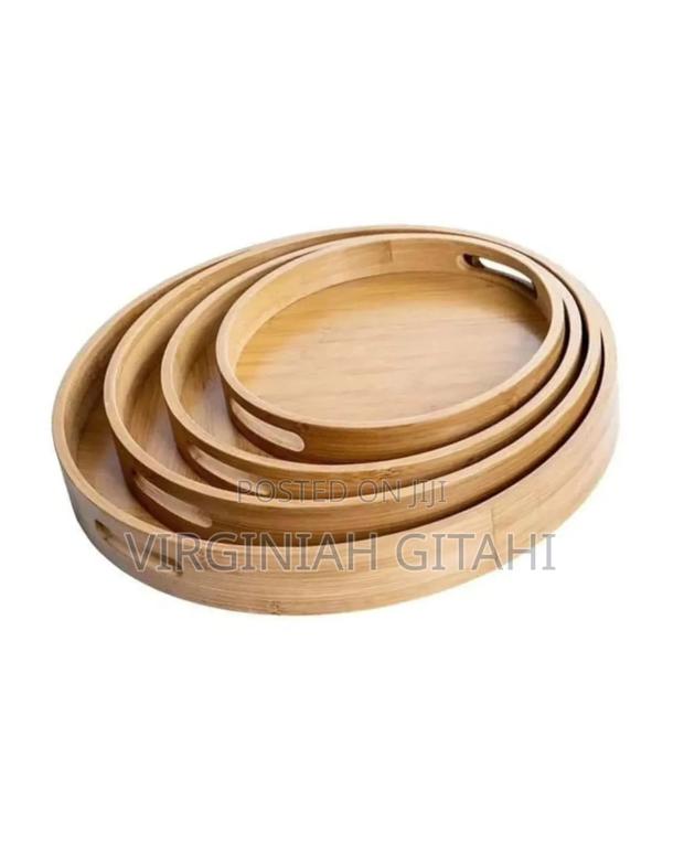 Multifunctional Big Sized 4 in 1 Bamboo Trays