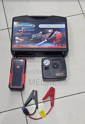 Portable Car Jump Starter - Air Compressor, Power Bank, and Led Light