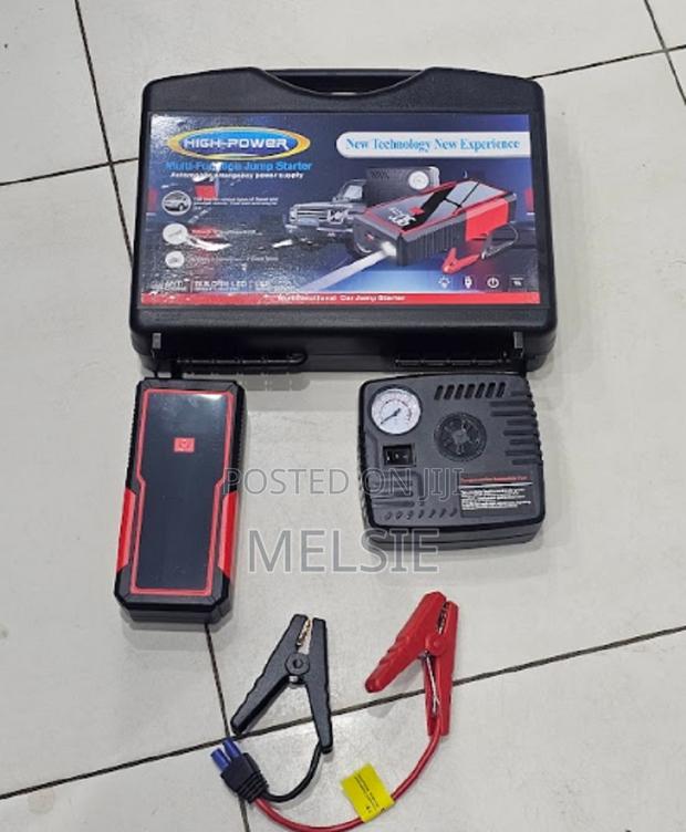 12v Portable Car Jump Starter Tire Inflator for Emergency Use