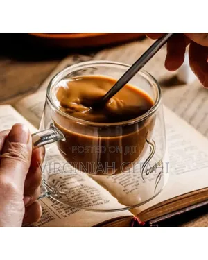 High Quality 2pcs Heat-Resistant Double Wall Glass Coffee Mug