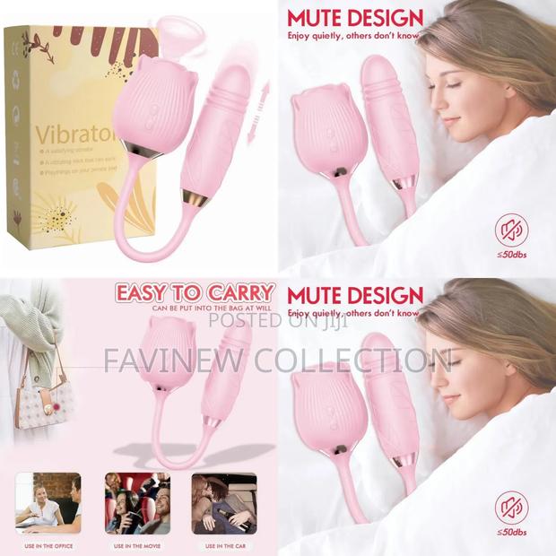 2 in 1 Rose for Clitorial Stimulation Plus Thrusting Dildo
