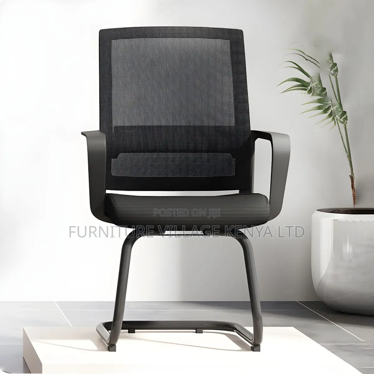Mid Back Home Office Chair Black Frame Modern Conference Chair
