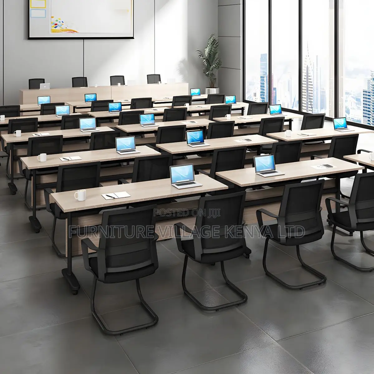 Mid Back Home Office Chair Black Frame Modern Conference Chair