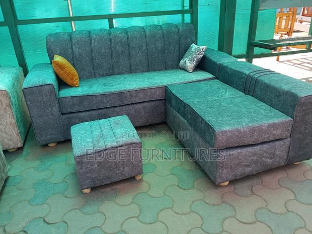 Light Grey Five Seater L Shaped Sofa Set - thumbnail 2