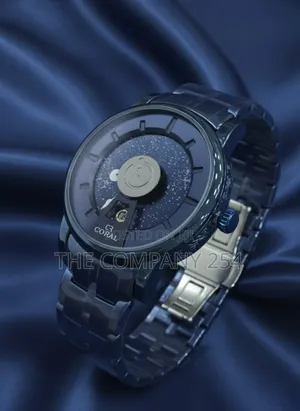 Casual Men Big Face Silvered Metallic Strip Coral Watches