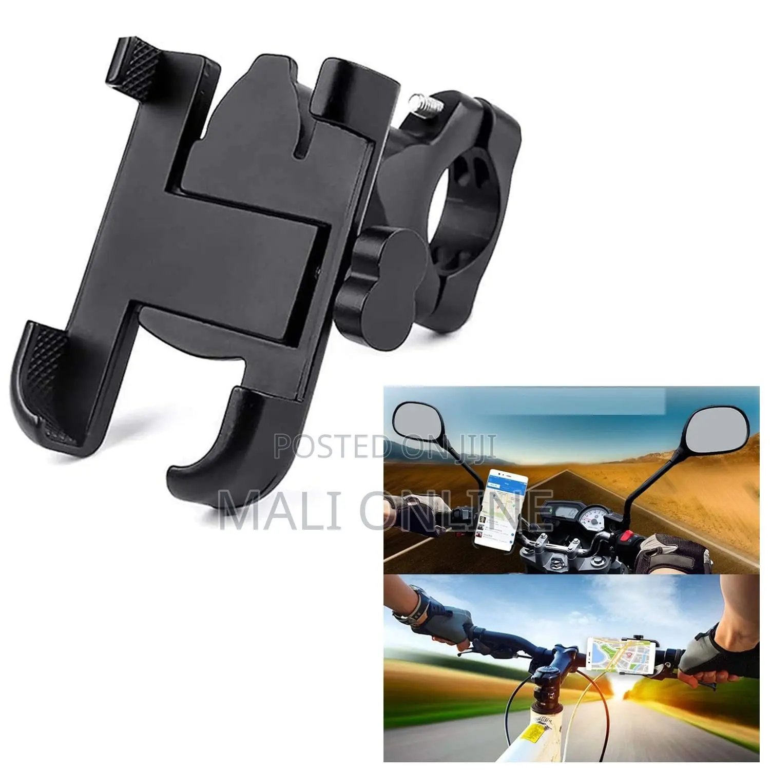 Bike Phone Mount Holder Adjustable Aluminum Motorcycle Phone Clamp