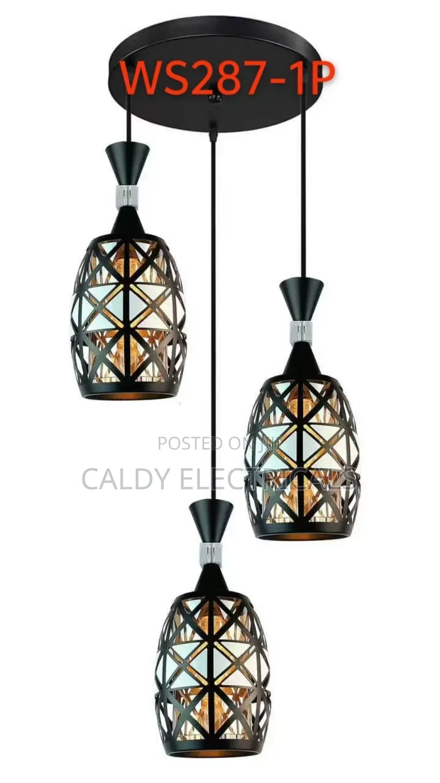 Modern Black Metal Three in One -Light Pendant Bv3