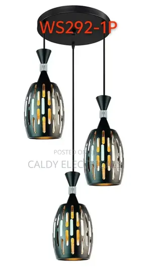 Modern Black Metal Three in One -Light Pendant Bv3