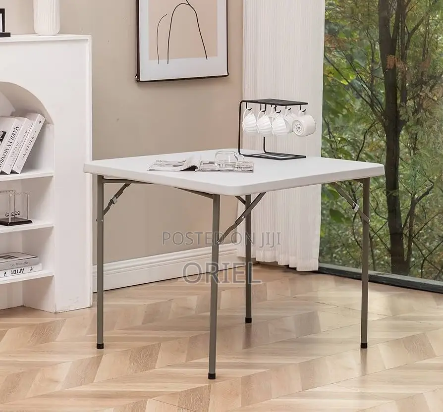 Picnic Foldable Table : 90cm Square Foldable Plastic Table