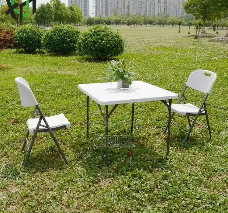 Picnic Foldable Table : 90cm Square Foldable Plastic Table