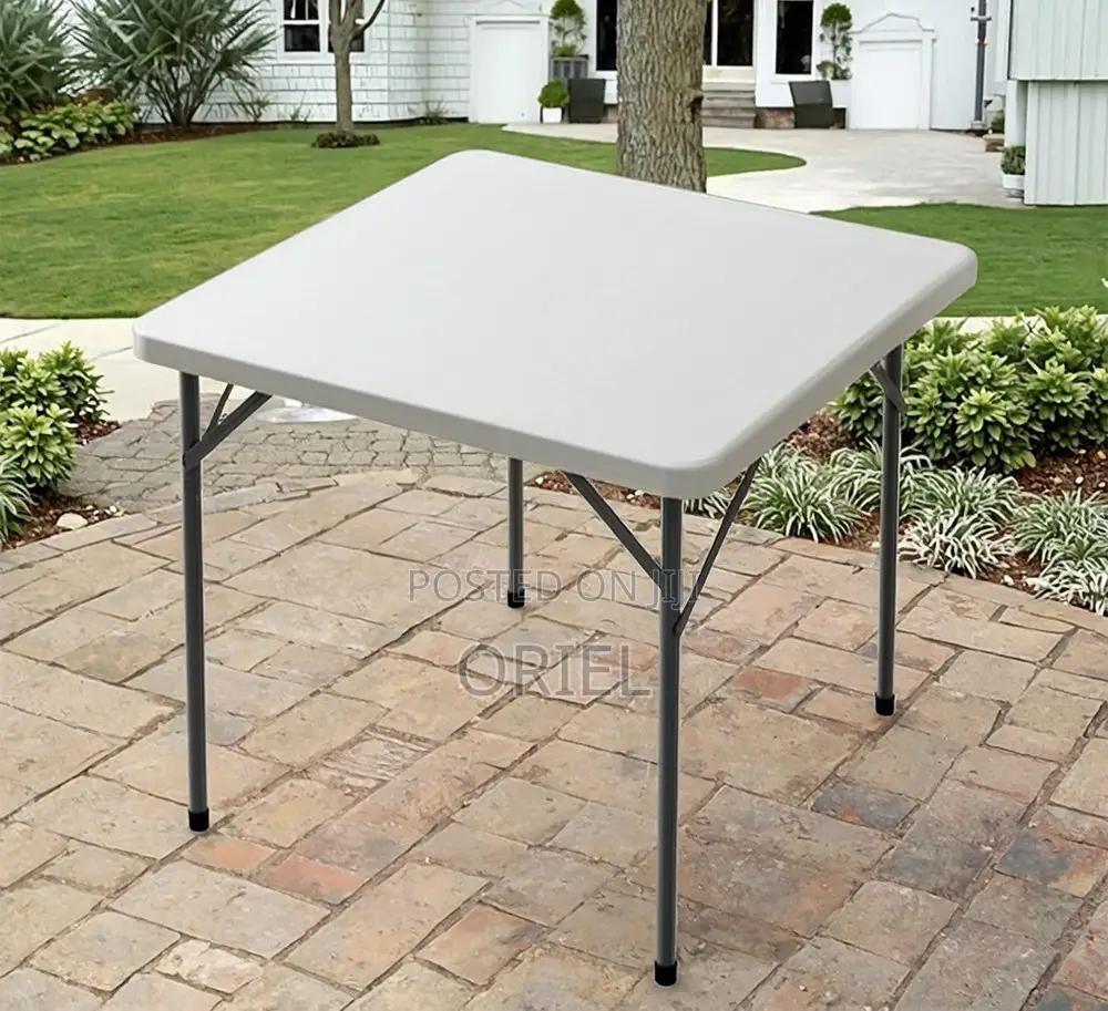 Picnic Foldable Table : 90cm Square Foldable Plastic Table