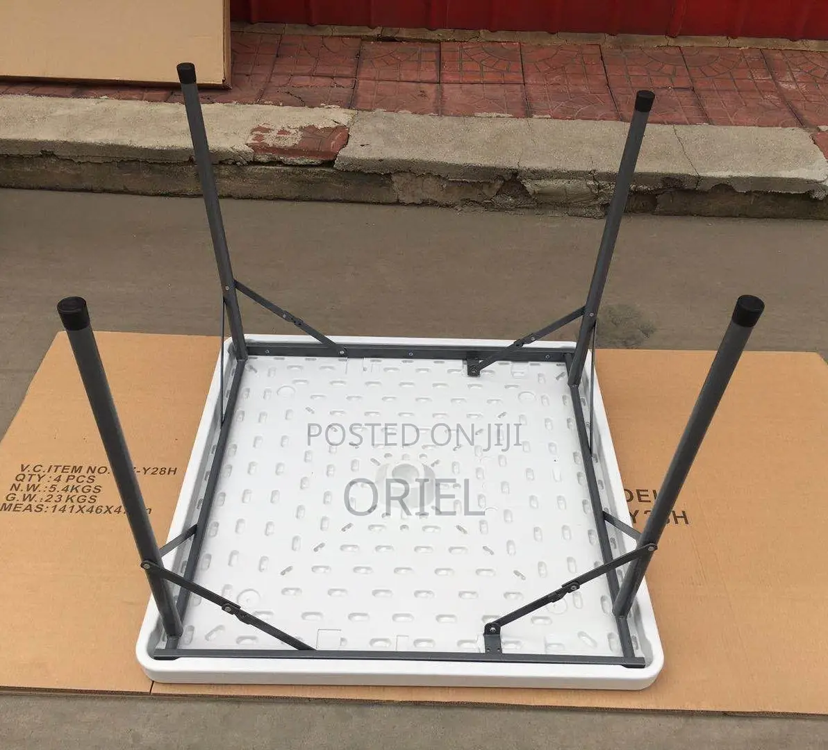Picnic Foldable Table : 90cm Square Foldable Plastic Table