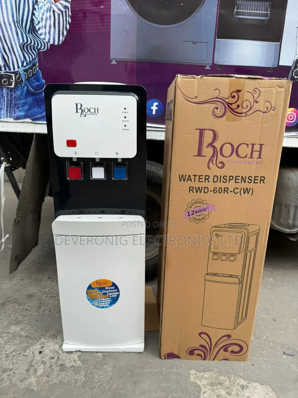Roch 3 Taps Water Dispenser With Compressor