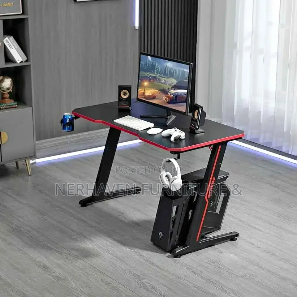 Computer Gaming Desk With Led Lights – Modern Workstation