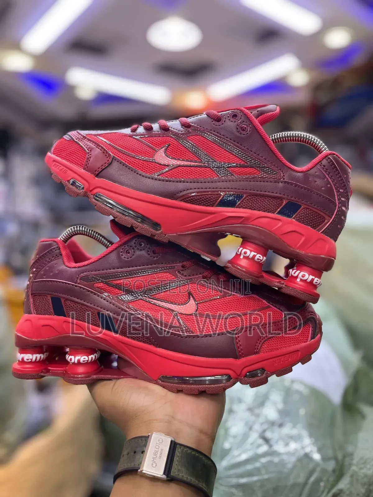 Red Nike Shoxx Supreme