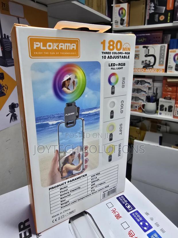 Portable Phone Ring Light , Multiple Colours With Mirror. - thumbnail 2