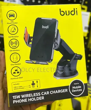 Budi 15w Wireless Car Charger Phone Holder