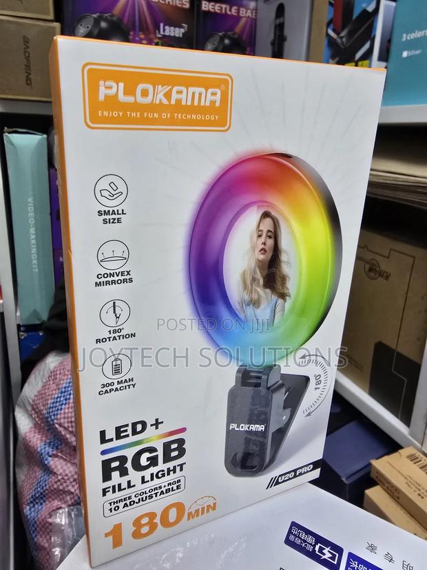 Rechargable Ringlight U20 Pro. 3 Modes + 10 RGB Colours