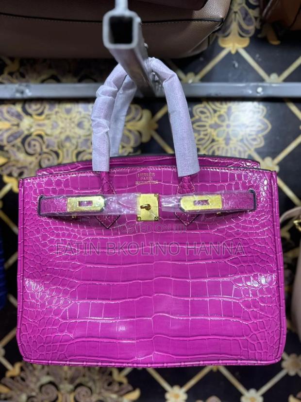 Birkin Croc Print Handbag - main view