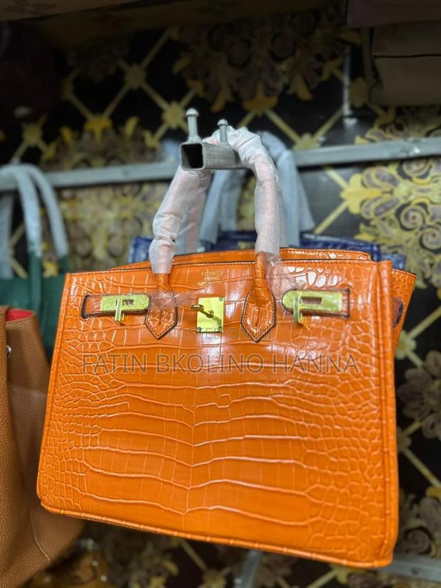 Birkin Croc Print Handbag - thumbnail 3
