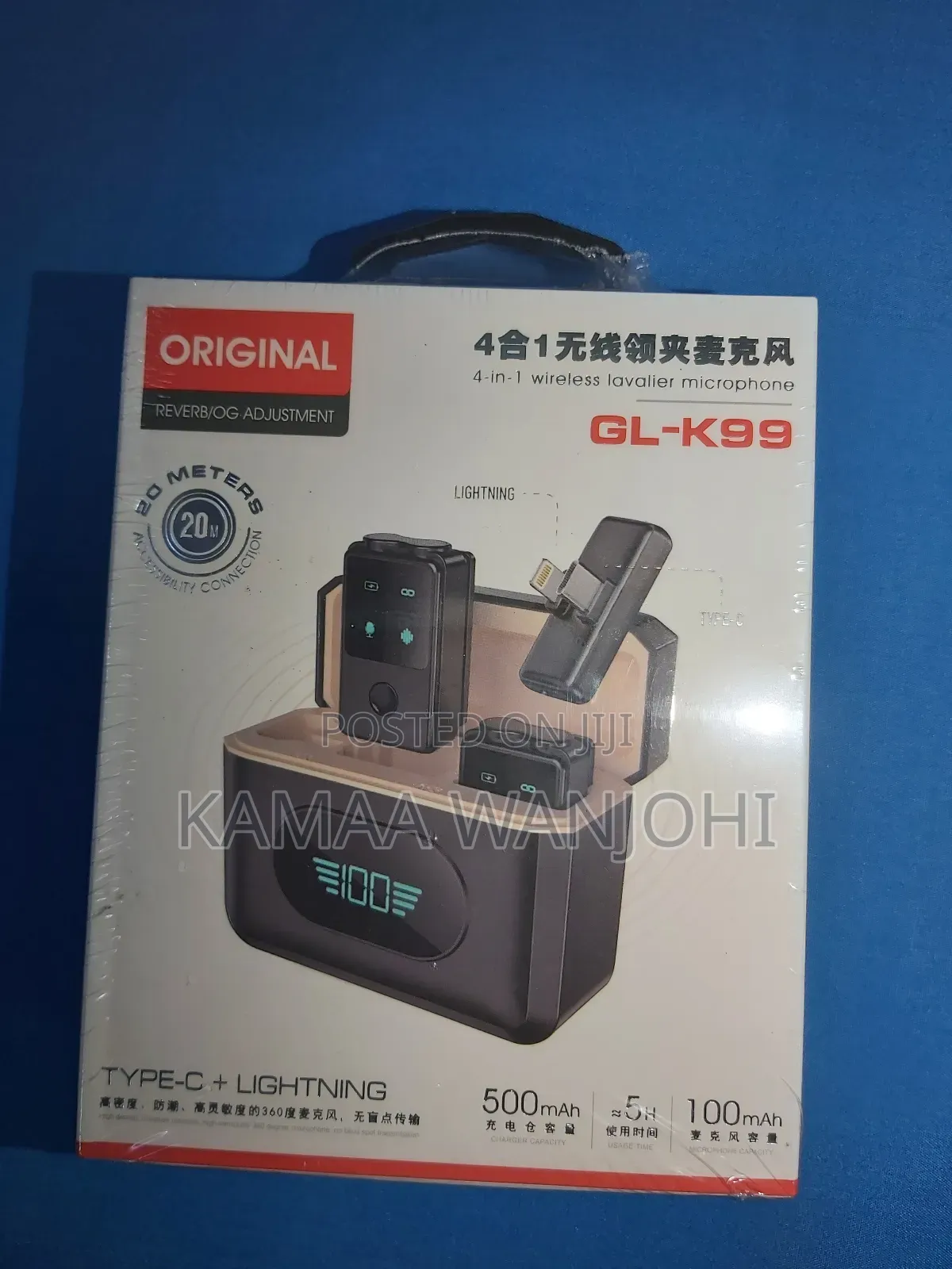 Gl- 4-in-1 Wireless Lavalier Microphone (Type-C Lightning)
