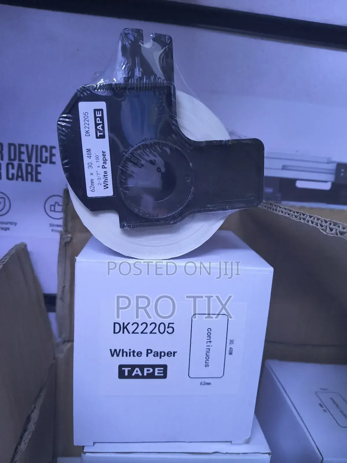 Dk-22205 Continuous Label Tape – White Paper (62mm) for Brother Ql