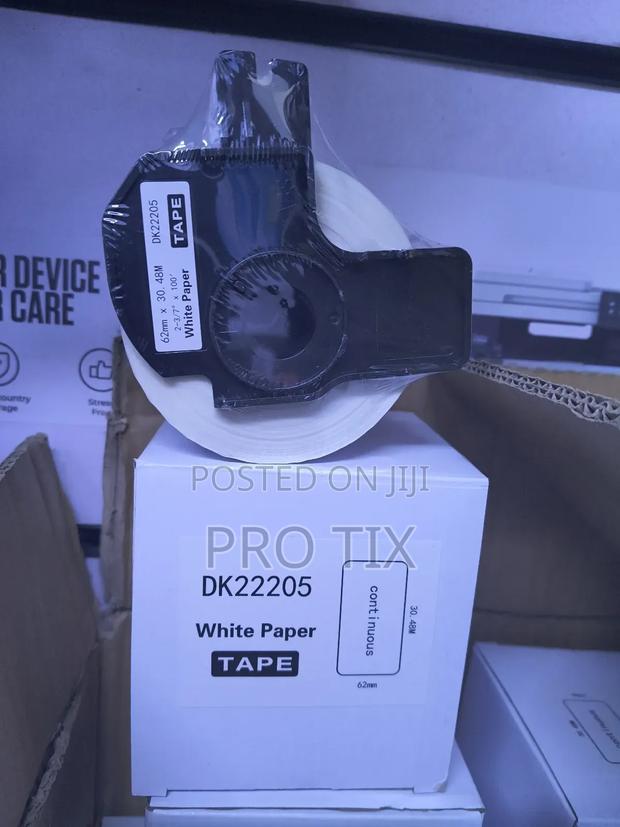 Dk-22205 Continuous Label Tape – White Paper (62mm) for Brother Ql