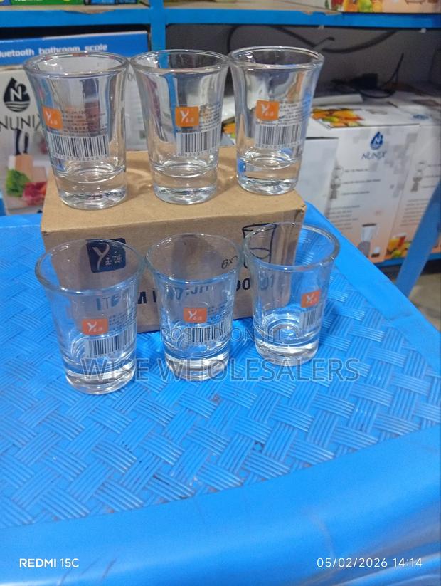 Six Deli Glassware Tot or Shot Glasses.√