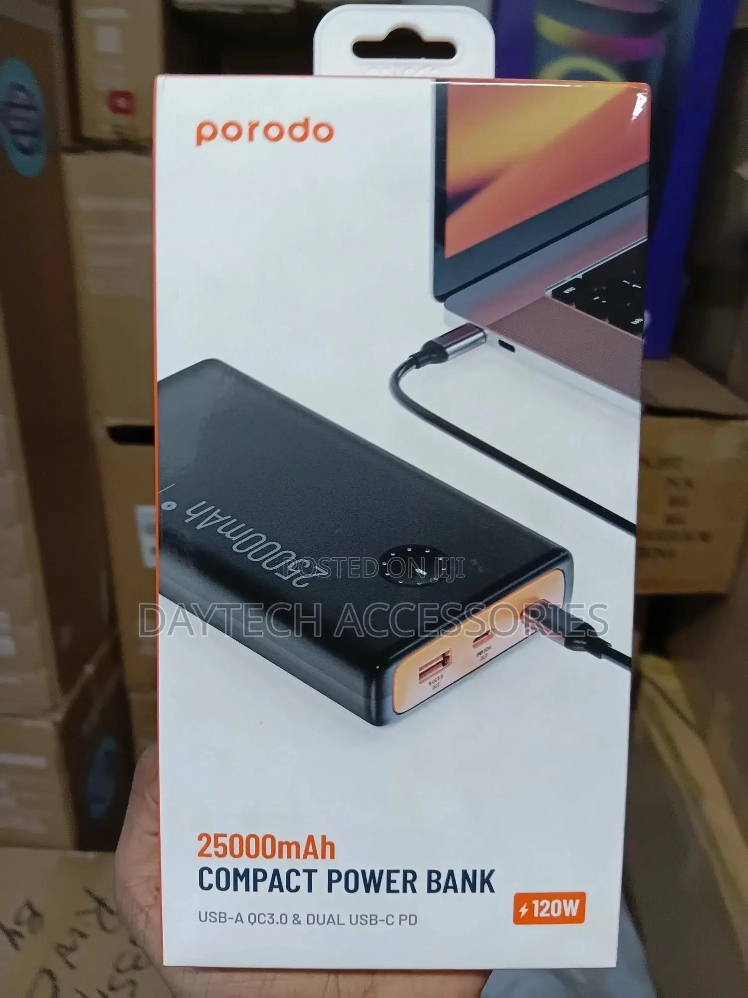 Porodo 25000mah Compact Power Bank With Usb-a Qc3.0 Dual Usb-C Pd