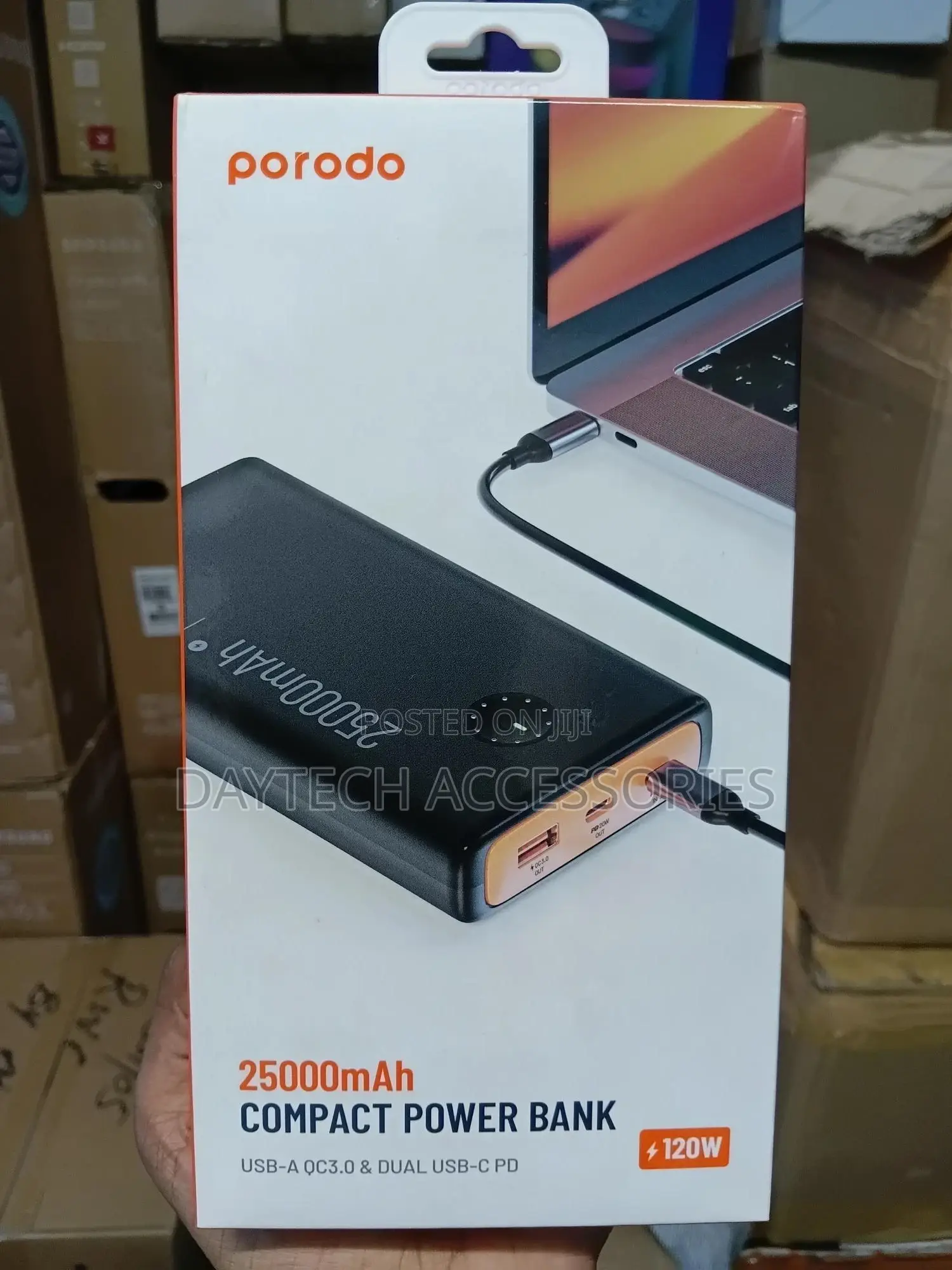 Porodo 25000mah Compact Power Bank With Usb-a Qc3.0 Dual Usb-C Pd