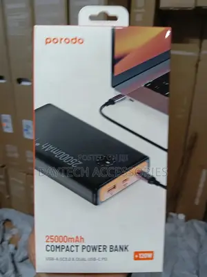 Porodo 25000mah Compact Power Bank With Usb-a Qc3.0 Dual Usb-C Pd