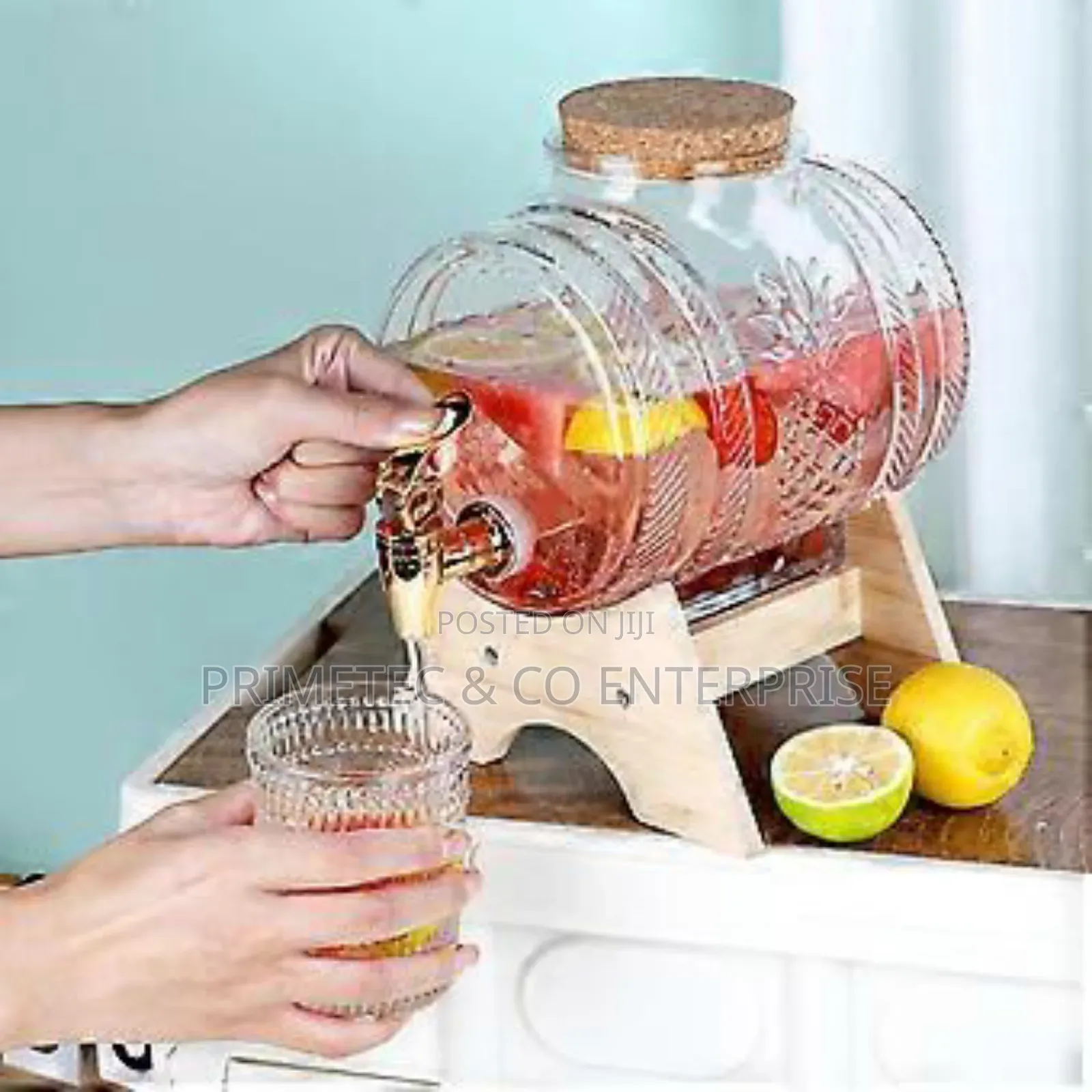 5l Horizontal Glass Drum Barrel Dispenser