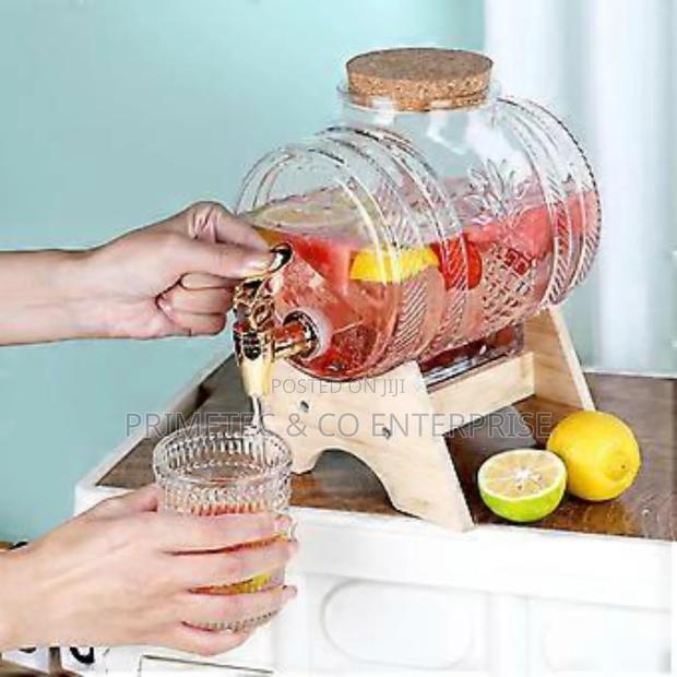 5l Horizontal Glass Drum Barrel Dispenser