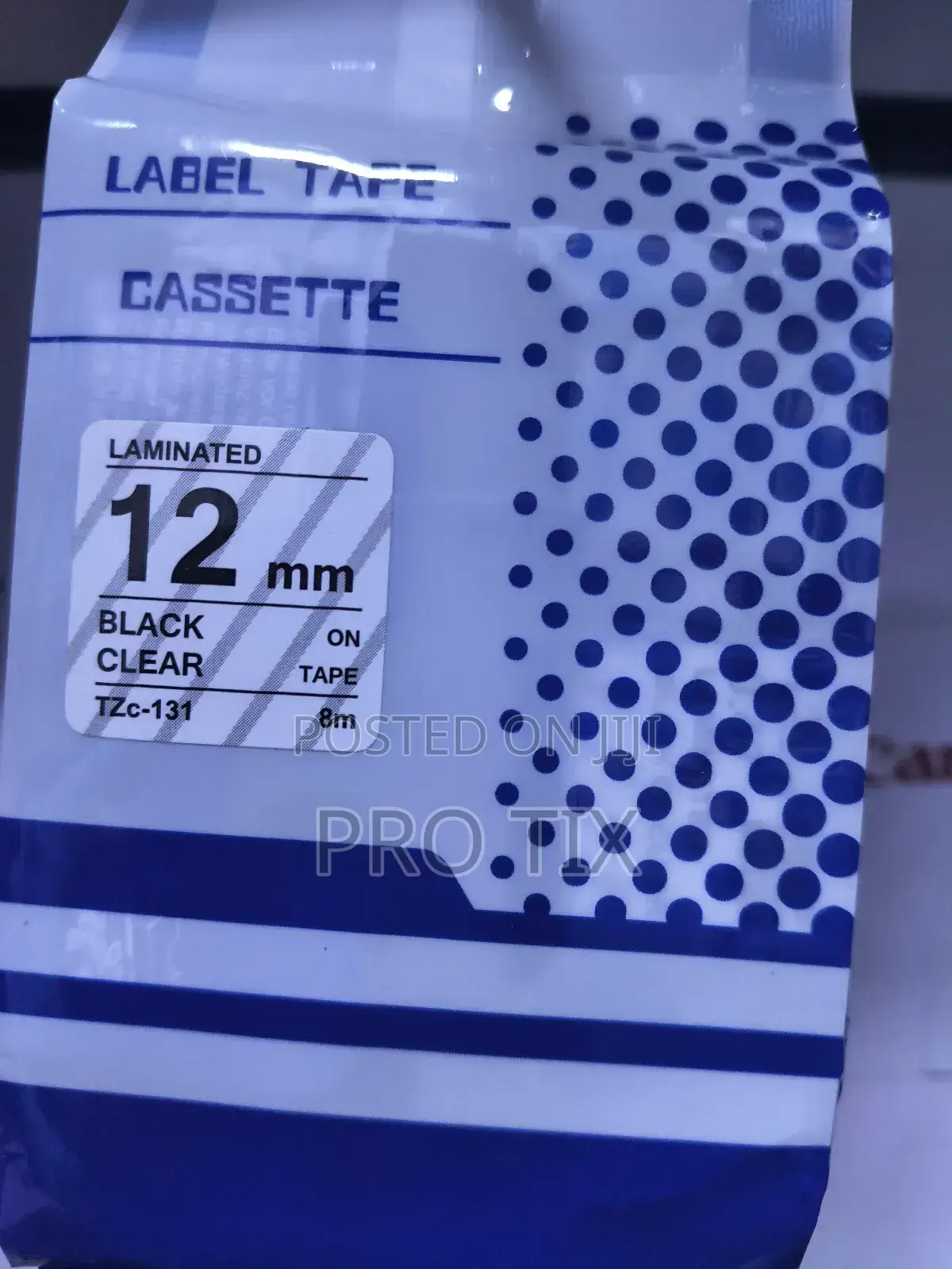 Brother Tze-131/TZC-131 Laminated Label Tape – 12mm Black on Clear