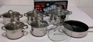 Bosch Premium 12pc Stainless Steel Cookware – German Made, Induction